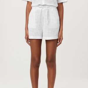 NWT Frank & Oak // The Annie Seersucker Shorts in White and Black Check